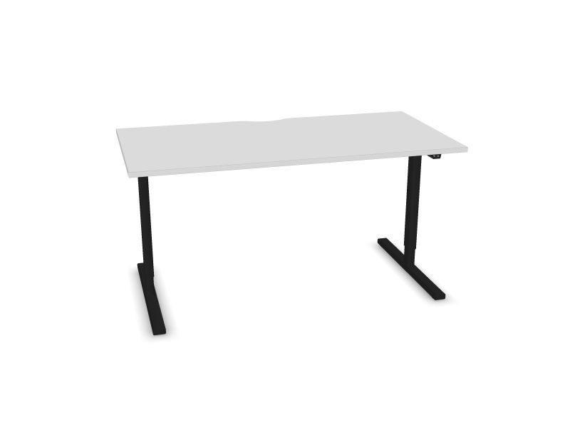 Elektriski regulējams galds EASY Galda virsmas krāsa: M1 - balts melamīns, Kāju krāsa: A - Melns, Izmēri: 1600x800