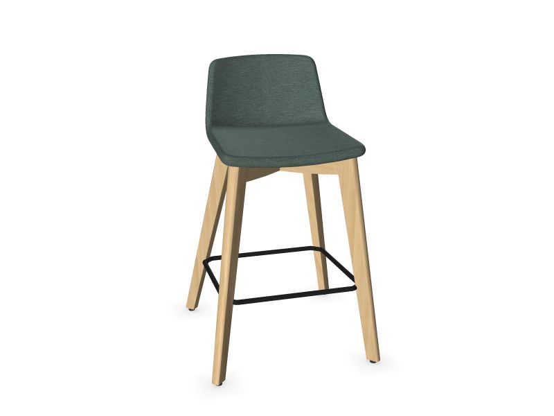 TWIST&SIT High wood base chair, W2 - Ash stained light grey, AI2 - Mint