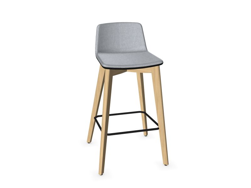 TWIST&SIT High wood base chair, W2 - Ash stained light grey