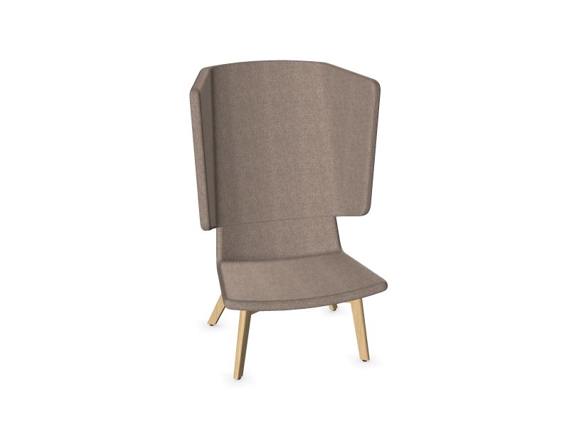 TWIST&SYT High Basque Lunge Chair /Solid Ash Wood, B2 - Ash Stained Light Gray, AD8 - Light Brovn