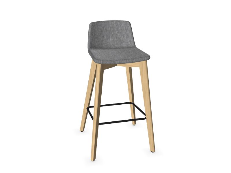 TWIST&SIT High wood base chair, W2 - Ash stained light grey, AD2 - Grey