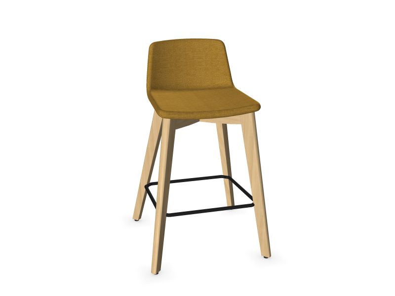 TWIST&SIT High wood base chair, W2 - Ash stained light grey, AD7 - Mustard