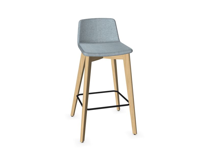 TWIST&SIT High wood base chair, W2 - Ash stained light grey, AI7 - Sky blue