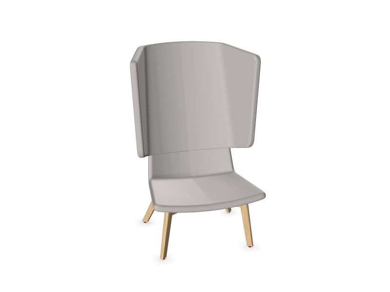 TWIST&SIT High back lounge chair / solid ash wood, W2 - Ash stained light grey, DT5 - Light grey