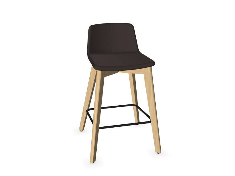 TWIST&SIT High wood base chair, W2 - Ash stained light grey, DU1 - Dark brown