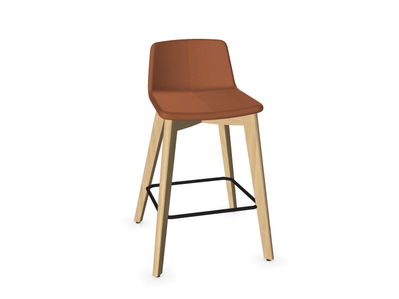 TWIST&SIT High wood base chair, W2 - Ash stained light grey, DJ2 - Terracotta