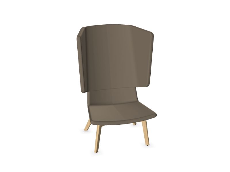 TWIST&FIT High Basque Lunge Chair /Solid Ash Wood, B2 - Ash Stained Light Gray, DT7 - Cappuccino