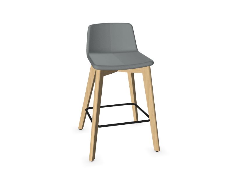 TWIST&SIT High wood base chair, W2 - Ash stained light grey, DT4 - Grey