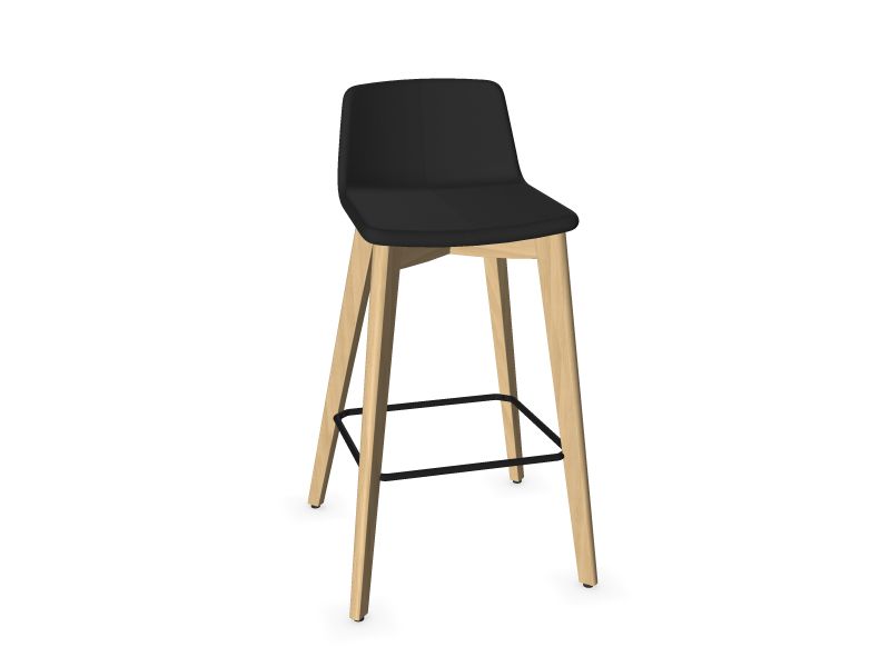 TWIST&SIT High wood base chair, W2 - Ash stained light grey, DT2 - Black