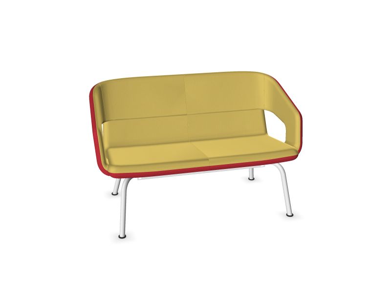 Dīvāns TWIST & SIT SOFT - metāla pamatne Krāsa: C03 - dzeltens, Krāsa: C06 - sarkans
