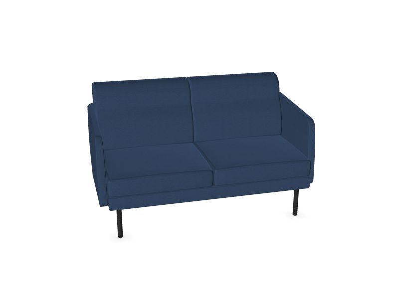 Двухместный диван ARCIPELAGO, A3 - Черная, S62 - Полуночный синий меланж