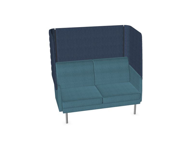 Диван с высокой спинкой ARCIPELAGO Цвет кресла: AD6 - Голубой, Цвет спинки: AD4 - Темно синий, Цвет: M2 - Металлик
