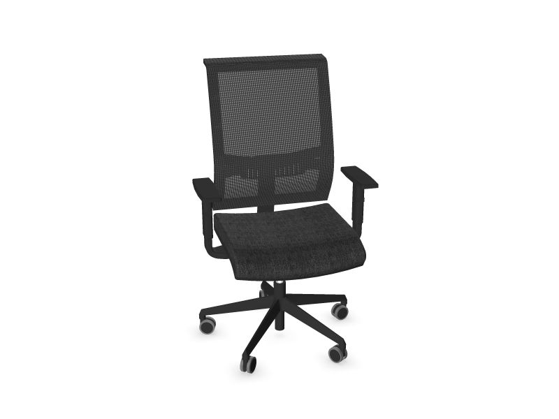 Компьютерное кресло EVA.II Цвет сидушки: AD1 - Tемно-серый, Цвет спинки: PM1 - Черный