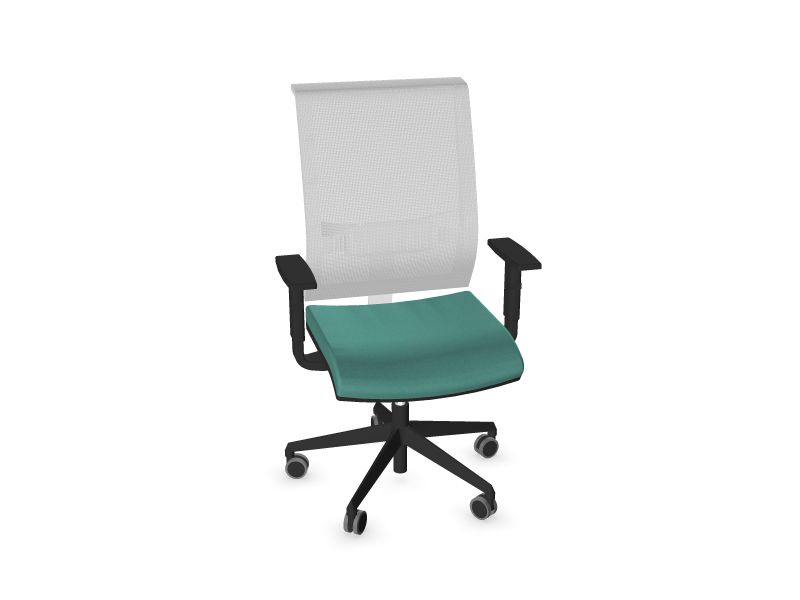 Biroja krēsls EVA.II, PM3 - balts, GT6 - piparmētra