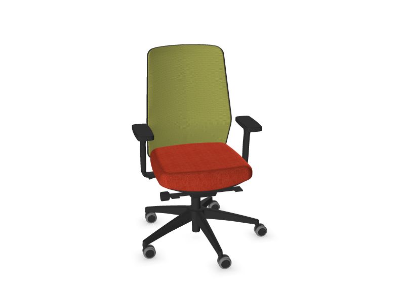 SURF. Frame colour - Black. Star colour - Black. Seat colour - Red. Backrest colour - Lime green. 