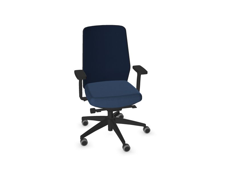 Компьютерное кресло SURF Цвет ножек: Черная, Цвет сидушки: S62 - Полуночный синий меланж, Цвет спинки: RM7 - Синяя полночь