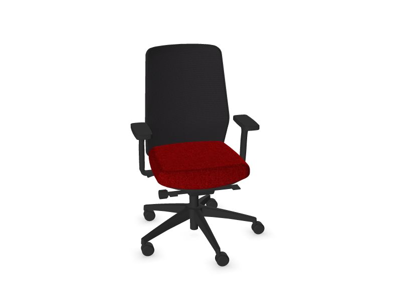 Компьютерное кресло SURF, GU5 - Красный меланж, RM2 - Графитовый серый, Черная
