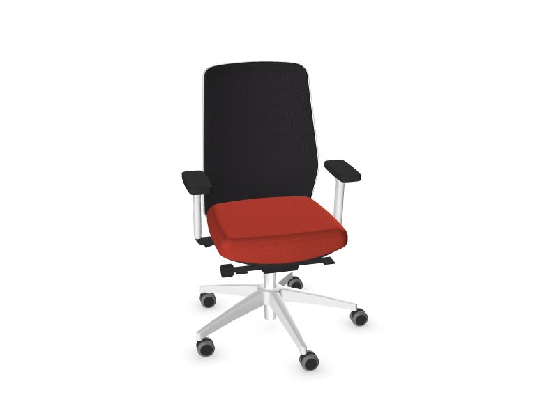 Компьютерное кресло SURF, RM2 - Графитовый серый, S84 - Красный, Белый