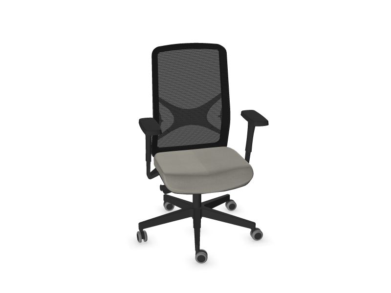 Office chair WIND Sēdekļa krāsa: GT4 - kapučīno, Krāsa: MM1 - melns, Kāju krāsa: Melna plastmasa