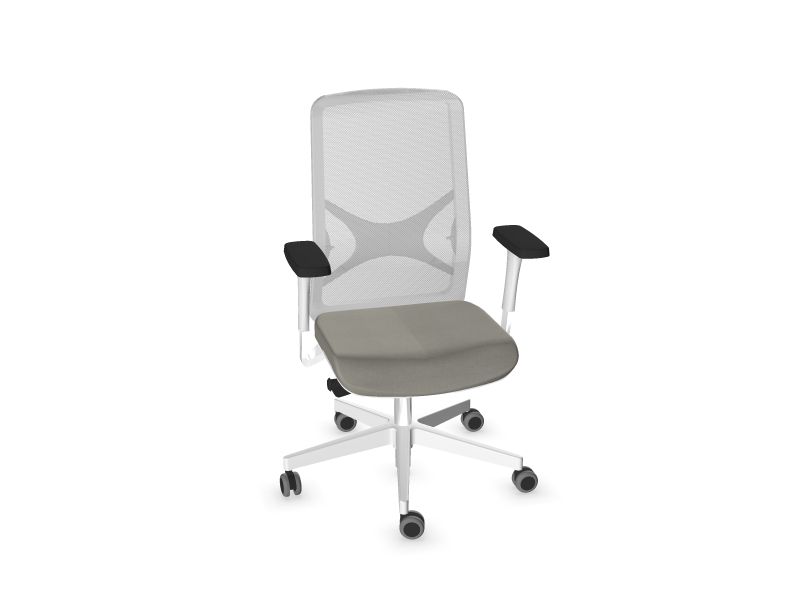 Office chair WIND Sēdekļa krāsa: GT4 - kapučīno, Krāsa: MM5 - balts, Kāju krāsa: Balta plastmasa