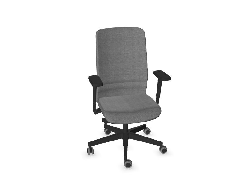Office chair WIND Krāsa: Melns, Kāju krāsa: Melna plastmasa, Krāsa: AD2 - pelēks