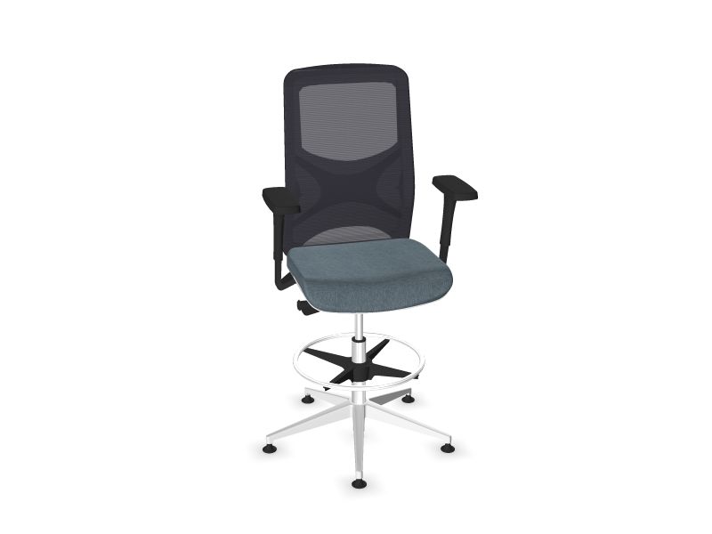 WIND High swivel chairs, AI6 - Light blue