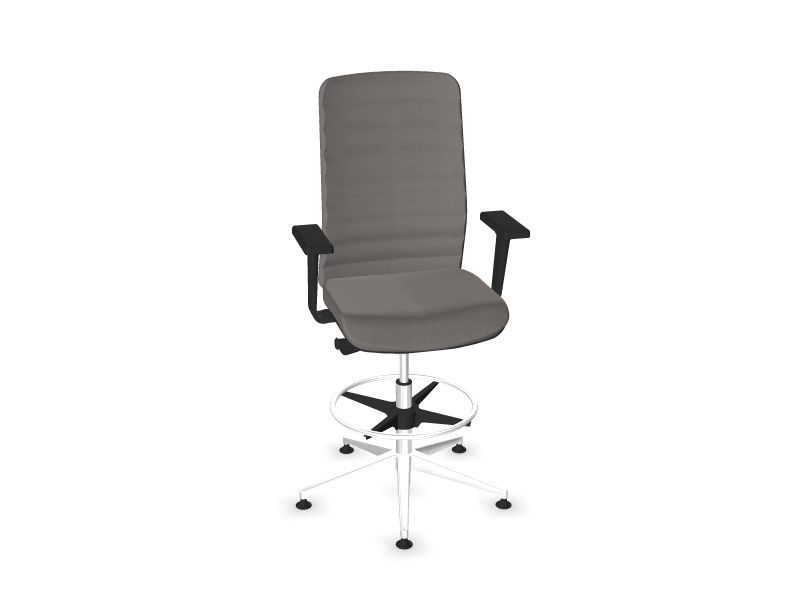 WIND High swivel chairs, Polished aluminium, C02 - Cappuccino