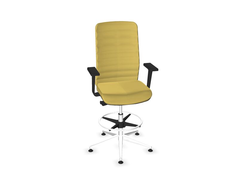 WIND High swivel chairs, C03 - Yellow