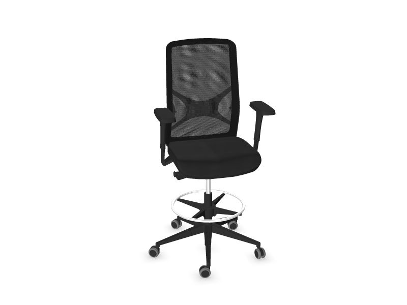 WIND High swivel chairs, TD4 - Black