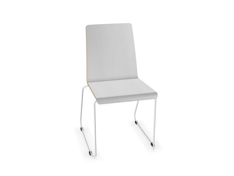 Konferenču krēsls MOON Wood, E - balts, Z3 - balts matēts lamināts
