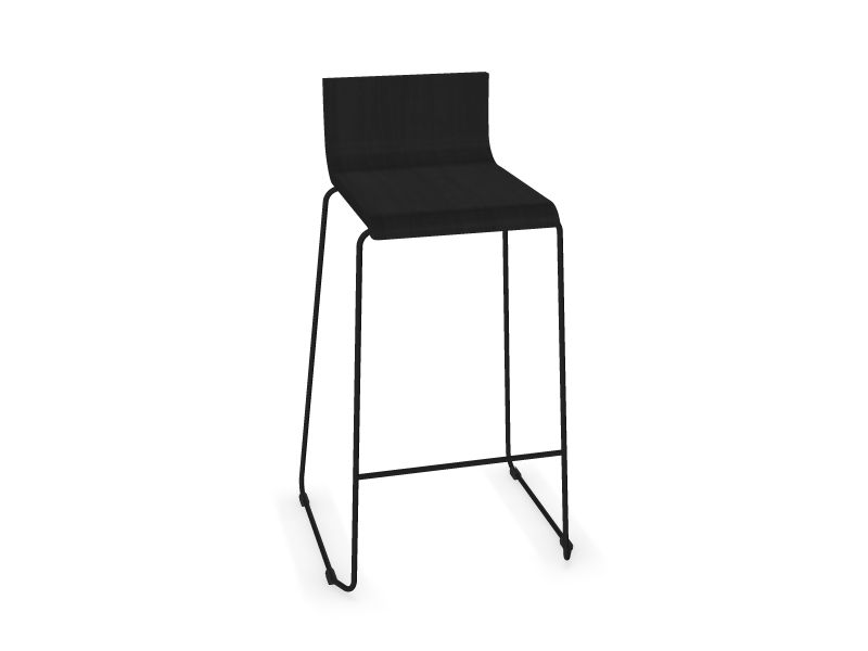 Высокий стул MOON Wood Z4 - Бука окрашенного черным цветам