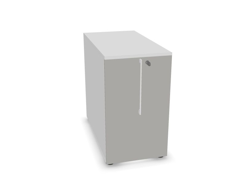 Шкаф с выдвижным ящиком BOXI  Цвет: M1 - Белый меламин, Размеры: 800x420x740, Цвет: N3 - Жемчужно-серый меламин