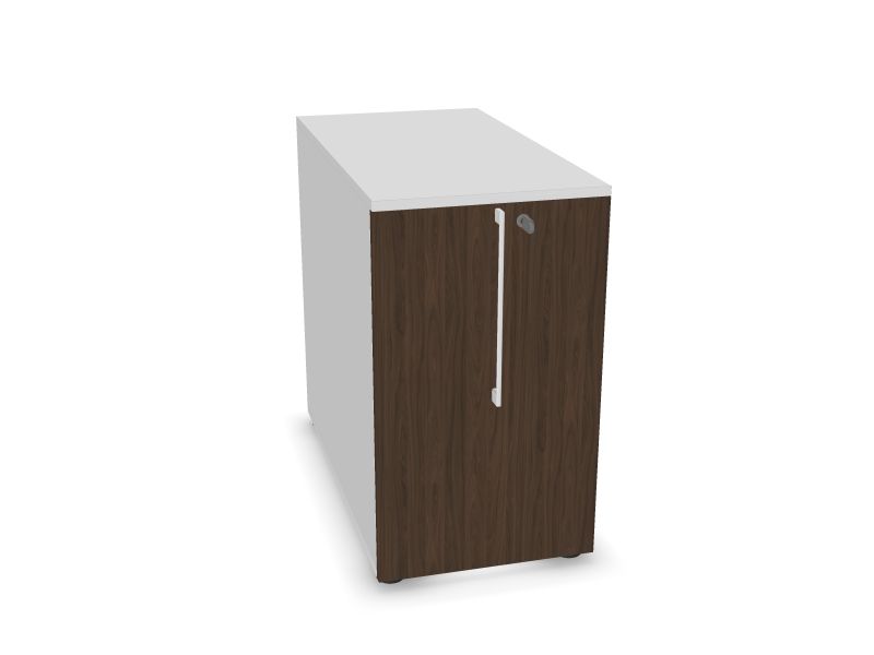 Шкаф с выдвижным ящиком BOXI , M1 - Белый меламин, D4 - Темный орех меламин, 800x420x740